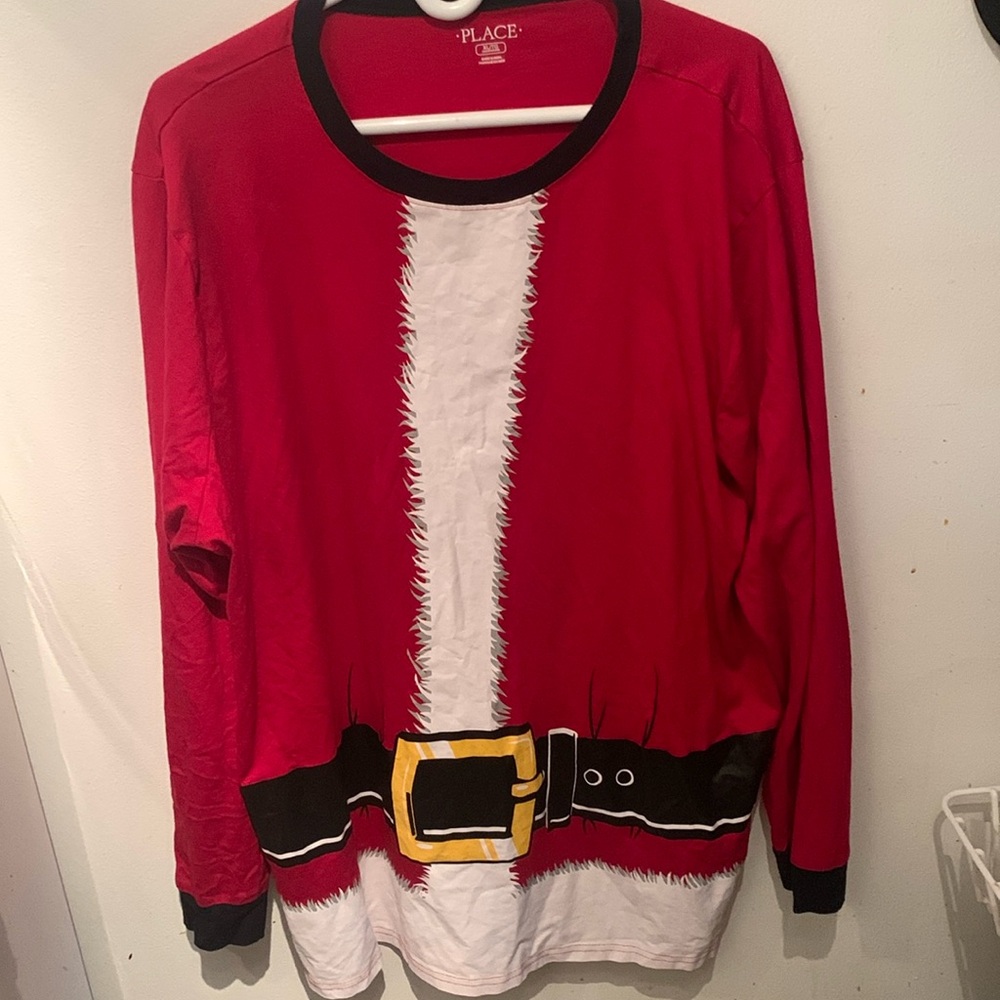 Ho Ho Ho! Santa Clause Long Sleeve Crewneck Shirt by Place 100% Cotton SZ XL 🎅